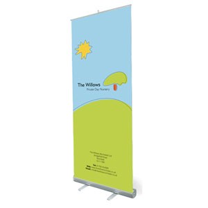 Butterfly Print Freestanding Pull-Up Banner